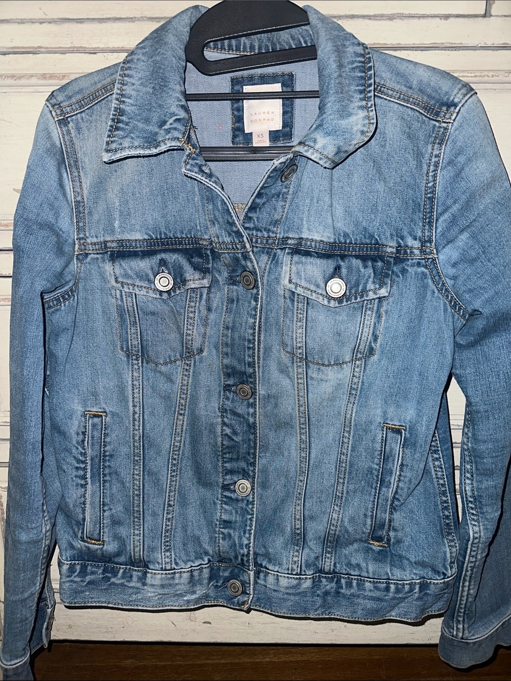 LC Lauren Conrad Women's Light Blue Denim Jacket